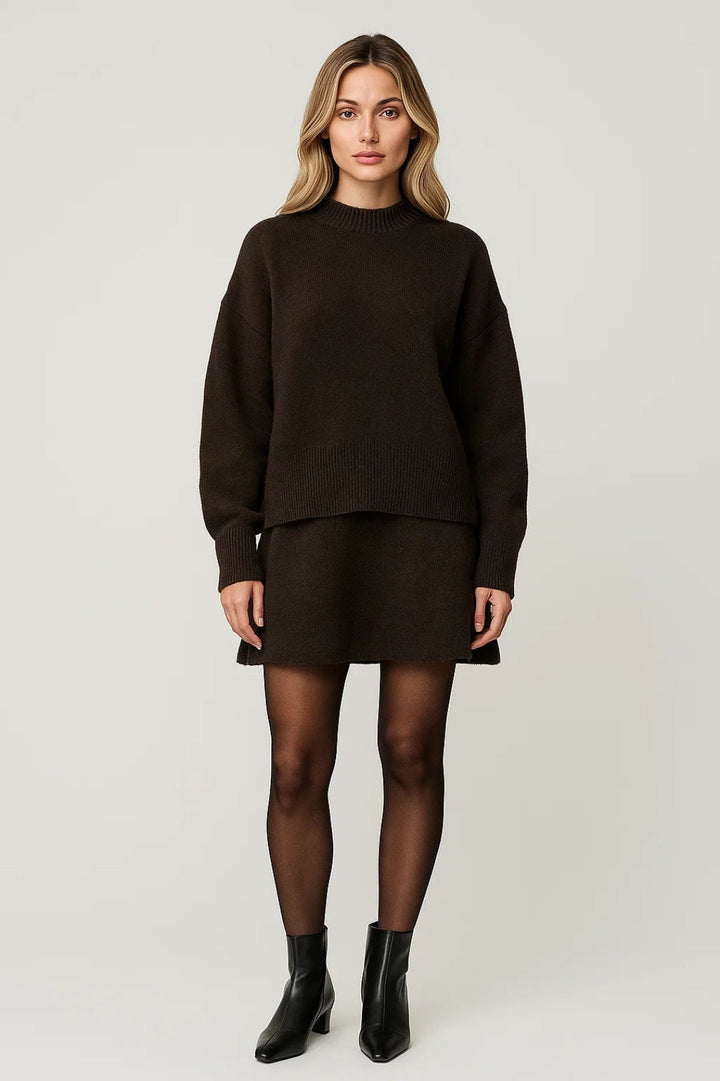 2-delat damset | Stickad tröja med kjol | Varmt och minimalistiskt