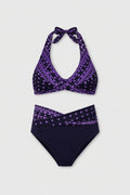 Bikini Dam | Halterneck med Omlottdesign | Hög Midja | Stretchmaterial