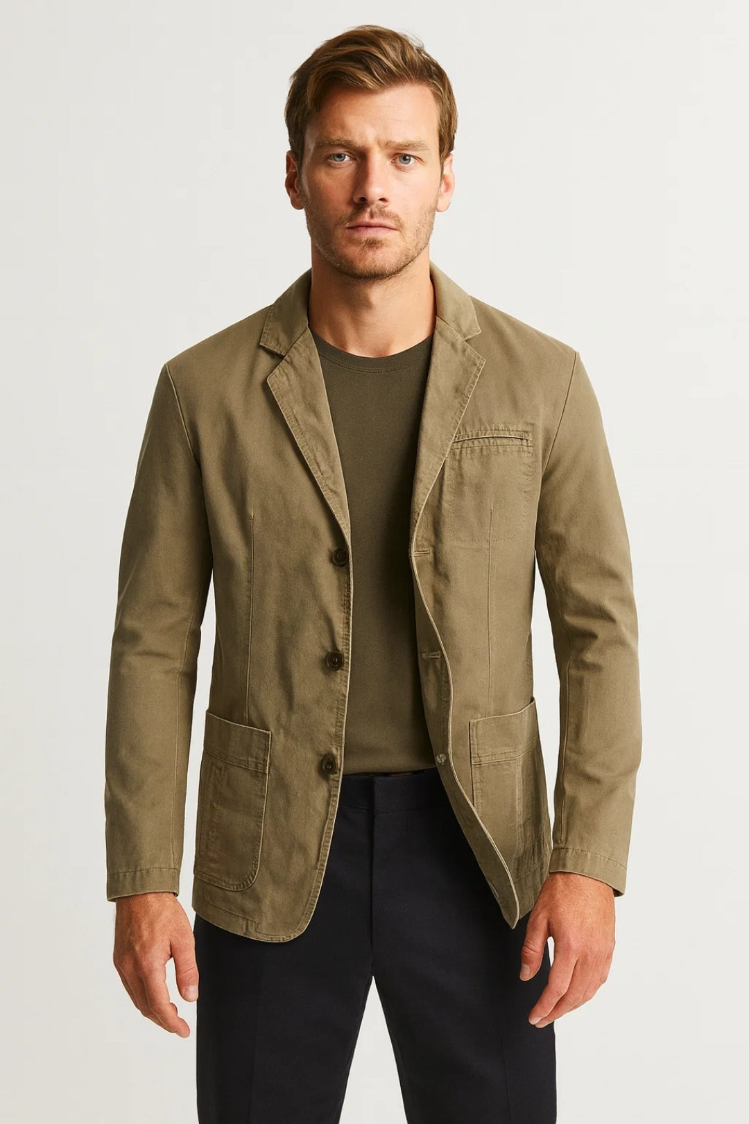 Blazer Herr - Avslappnad Passform Med Fickor | Casual
