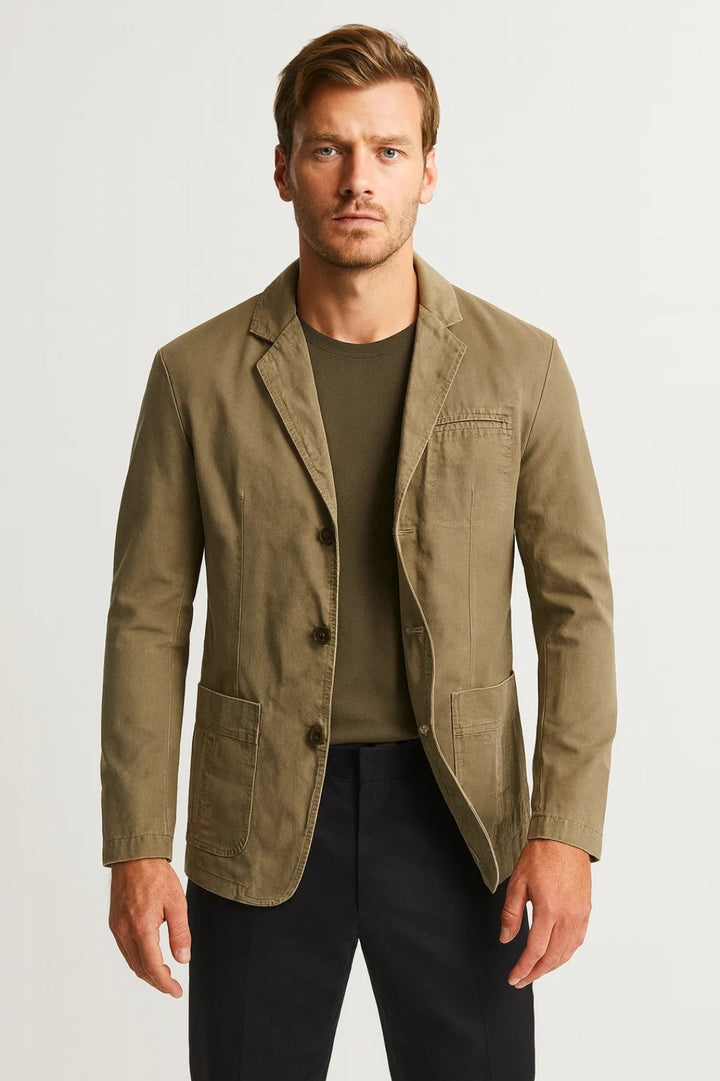 Blazer Herr - Avslappnad Passform Med Fickor | Casual