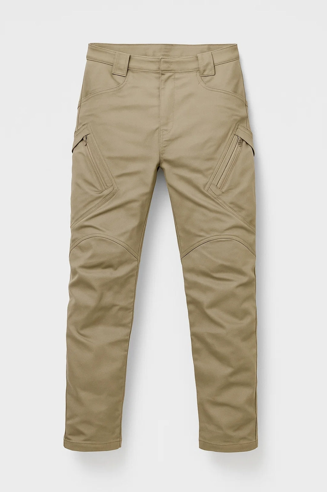 Cargobyxor för män - Slim Fit Fickor med dragkedja Knäskydd | Casual