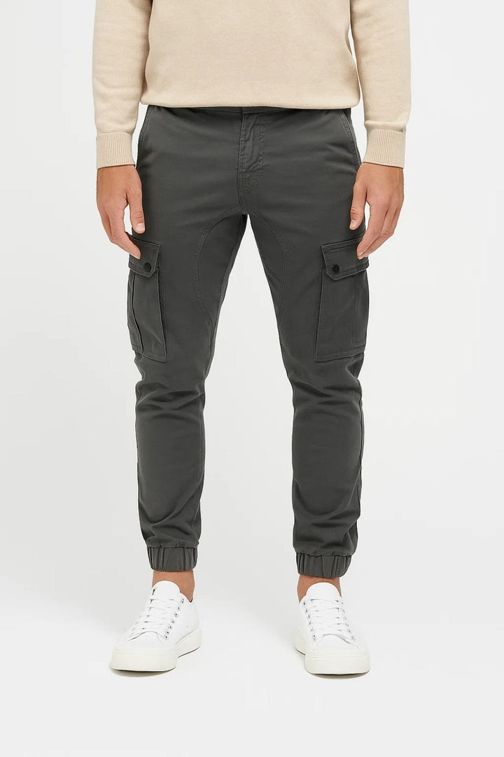 Cargobyxor för män - Slim Fit Sidofickor på anklarna | Casual