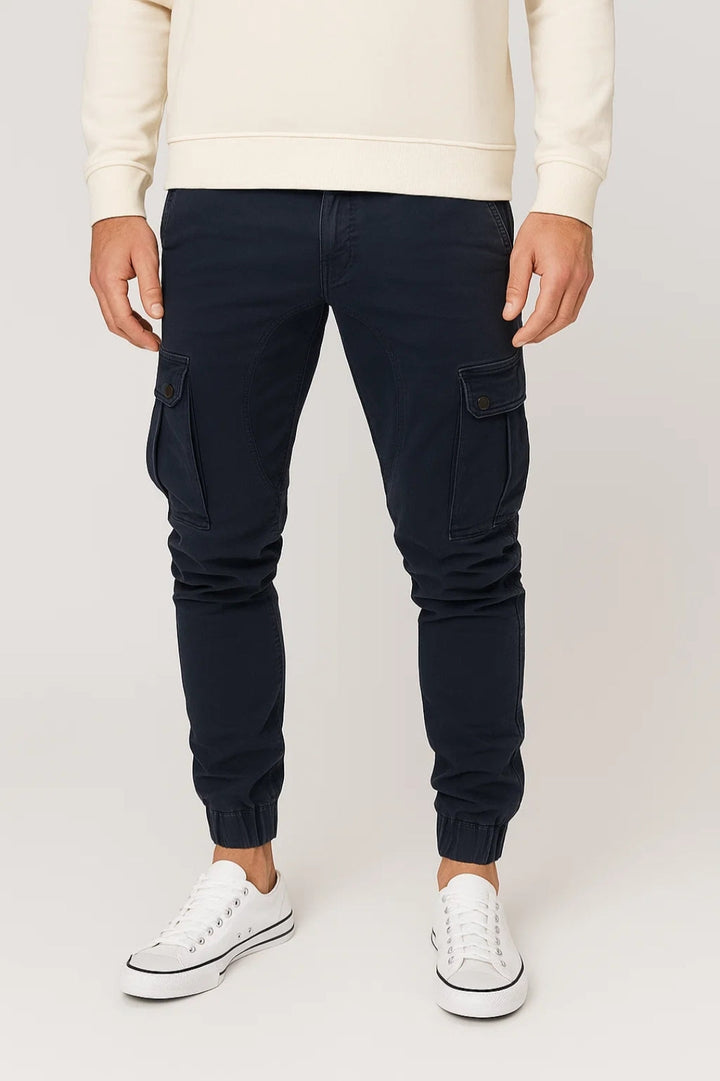 Cargobyxor för män - Slim Fit Sidofickor på anklarna | Casual