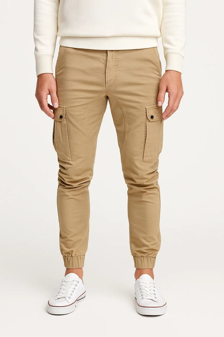 Cargobyxor för män - Slim Fit Sidofickor på anklarna | Casual