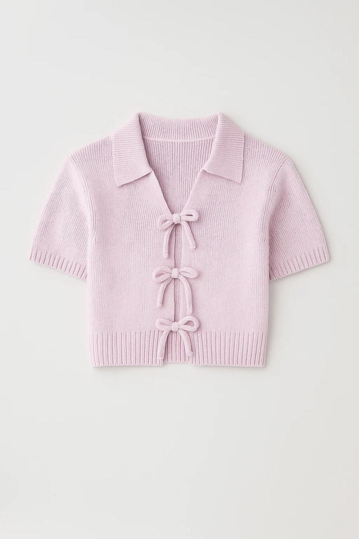 Dam Cardigan | Kort Textur | Elegant Silhuett för Mi-Säsong