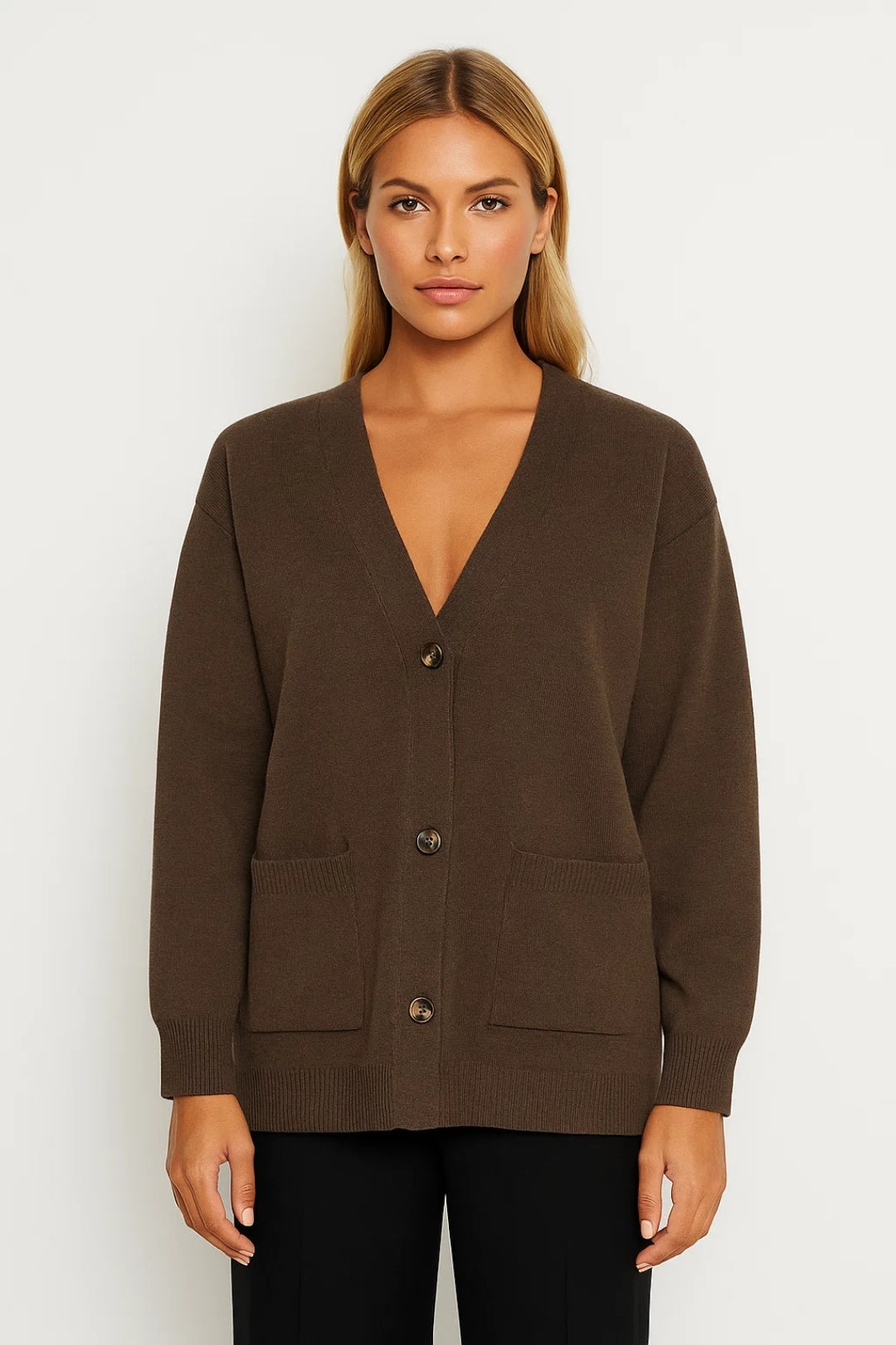 Dam Cardigan | Rak Passform | Minimalistisk Vinterstil