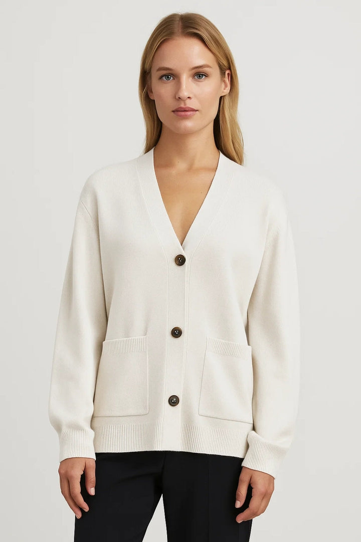 Dam Cardigan | Rak Passform | Minimalistisk Vinterstil