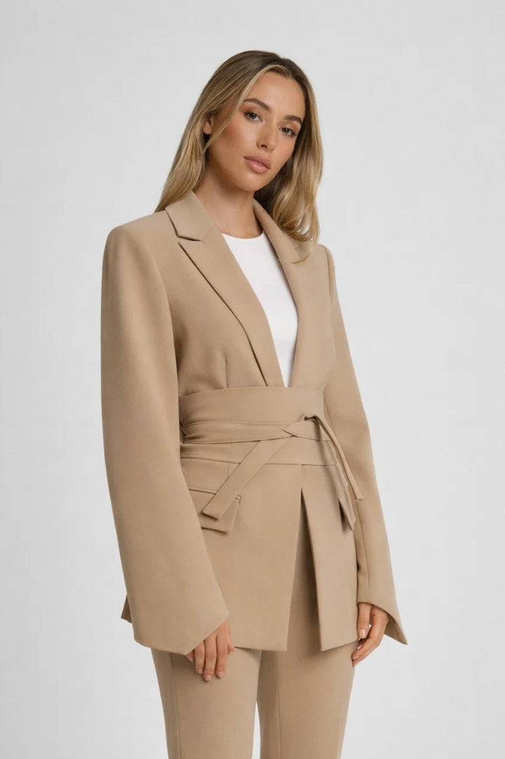 Damblazer | Kavaj &amp; Kontorsoutfit | Justerbart Knytband för Hösten