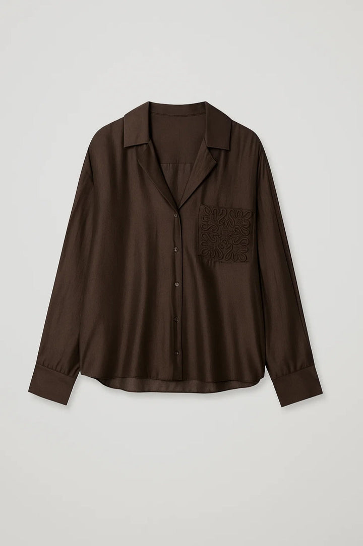 Damblus | Rak skärning | Minimalistisk broderad detalj för sommaren