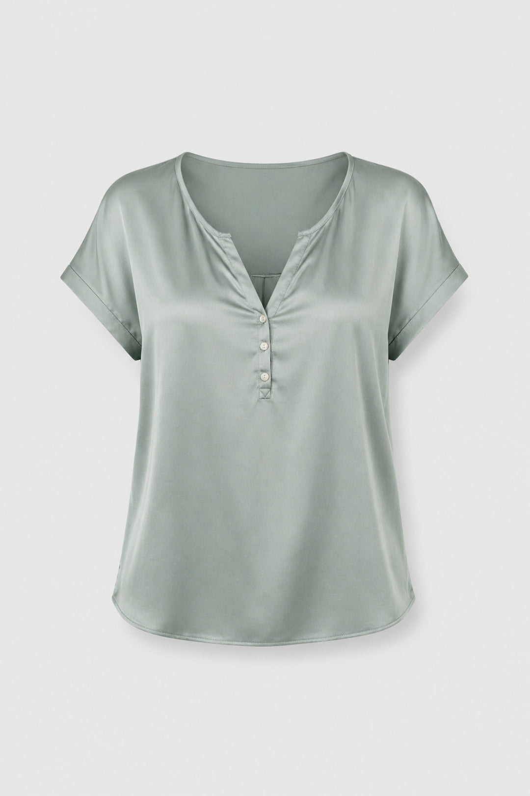 Damblus – V-ringning, korta ärmar, ledig passform | Elegant