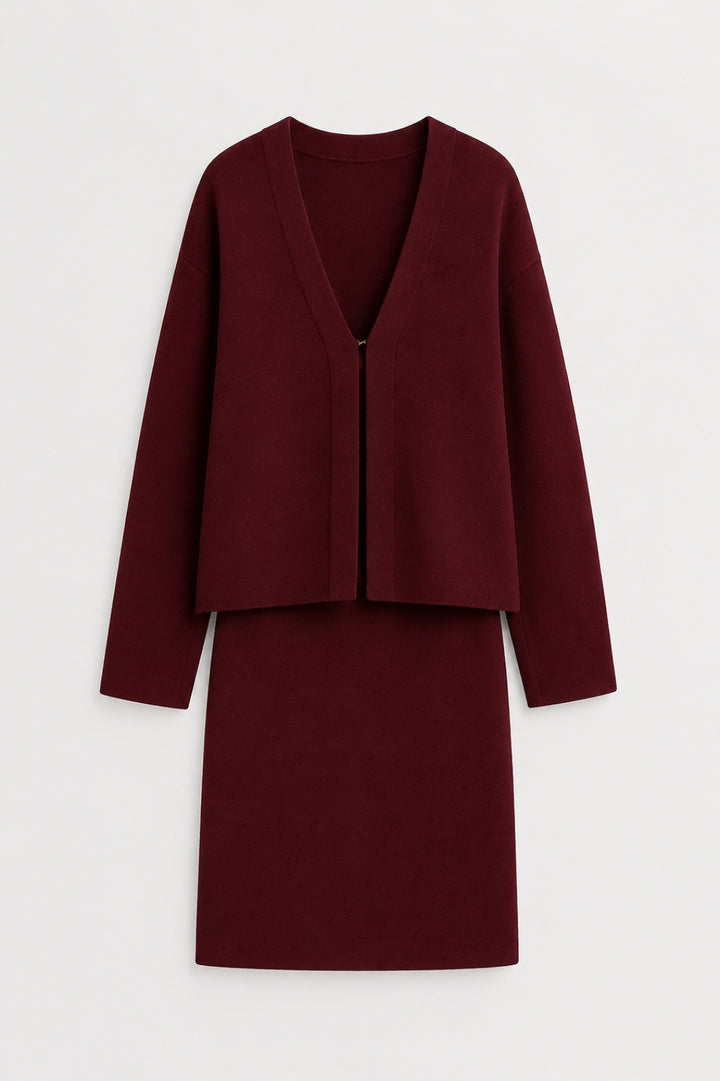 Damensemble | V-ringad loungewear för vinter