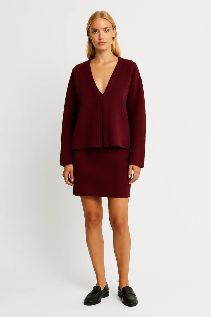 Damensemble | V-ringad loungewear för vinter
