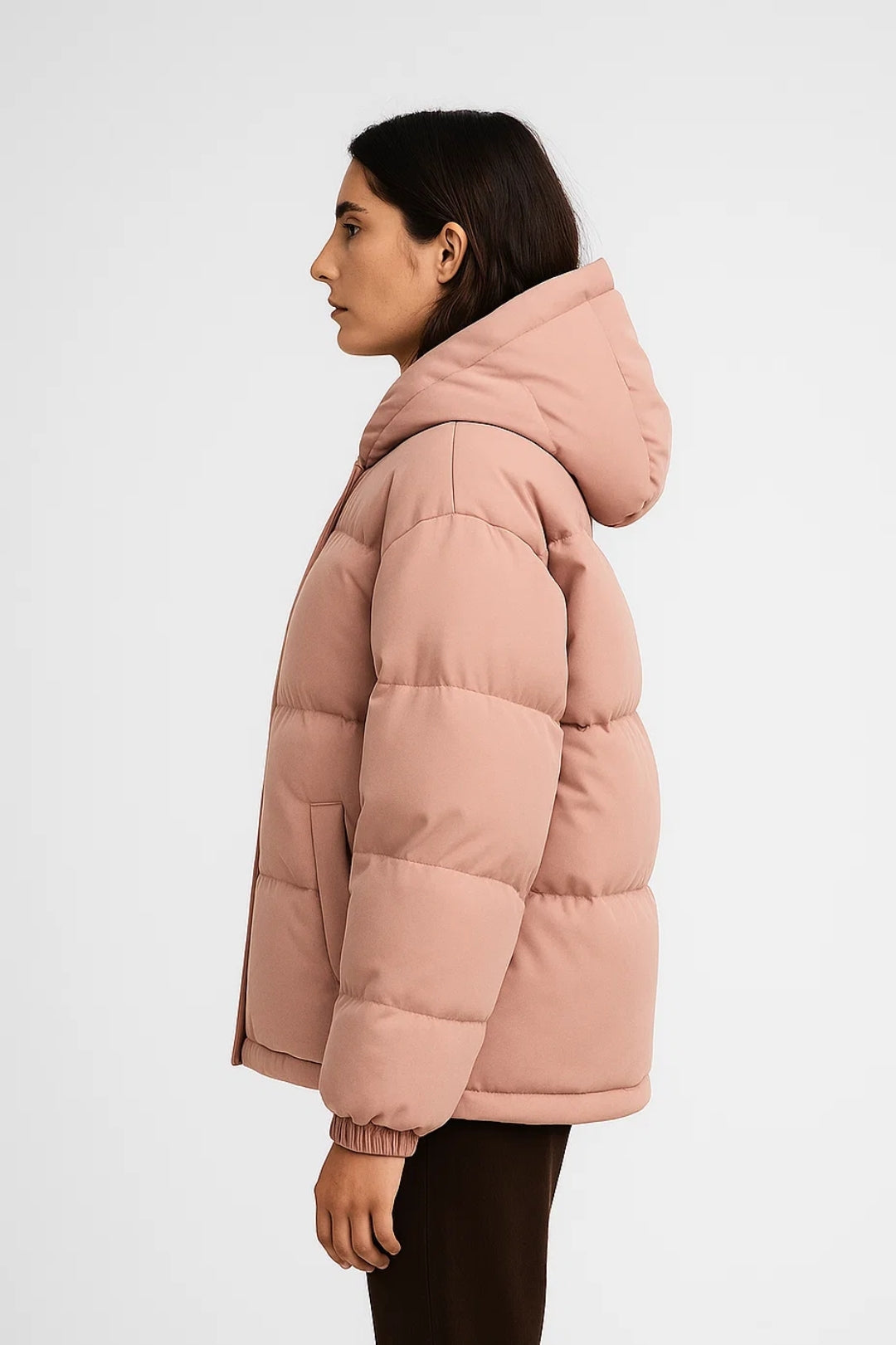 Damjacka | Oversized dunjacka | Med huva | Vinter
