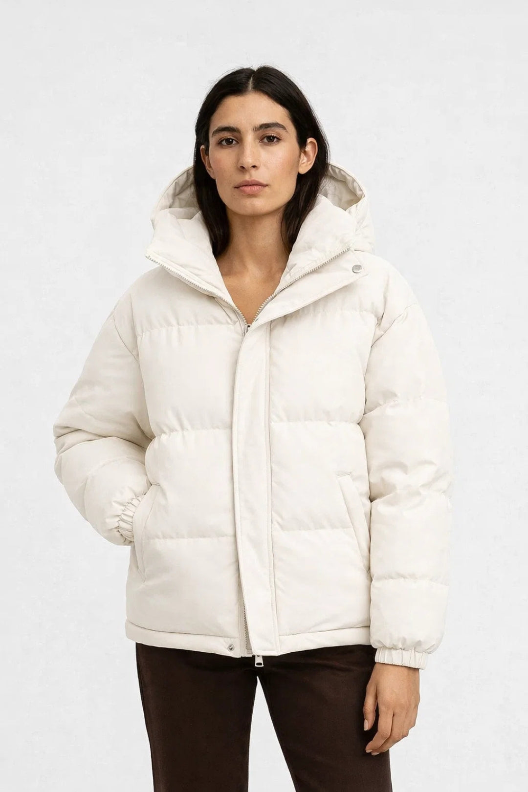 Damjacka | Oversized dunjacka | Med huva | Vinter