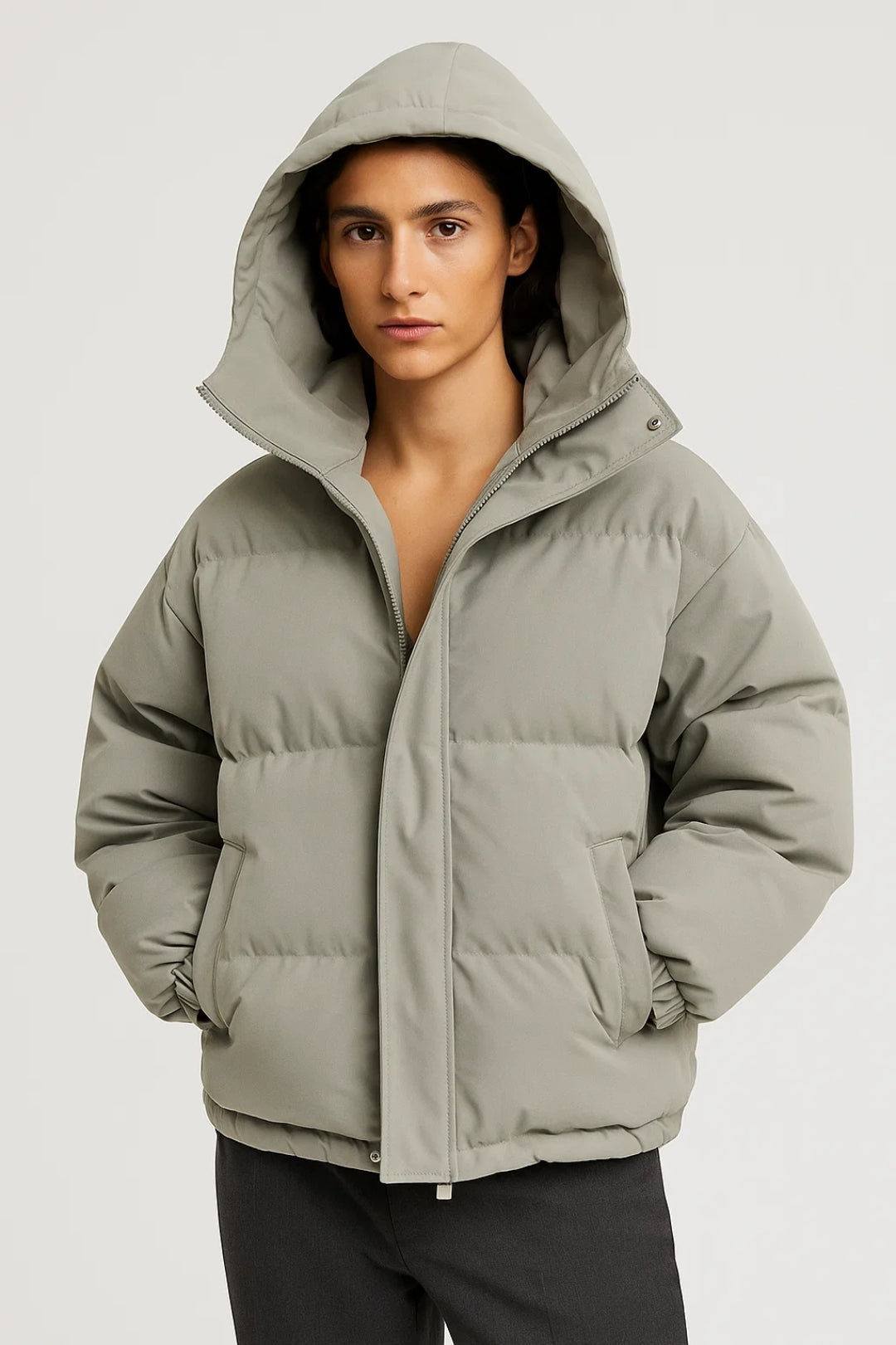 Damjacka | Oversized dunjacka | Med huva | Vinter