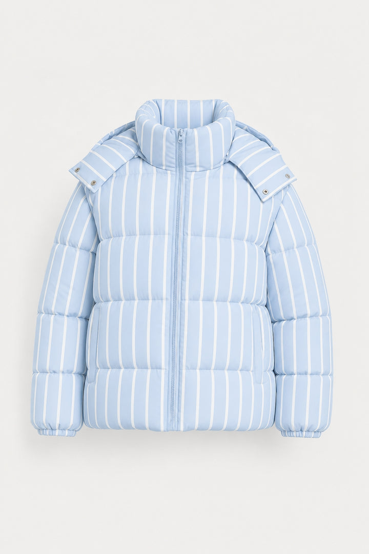 Damjacka | Randigt mönster, oversized-modell | Modern vinterstil