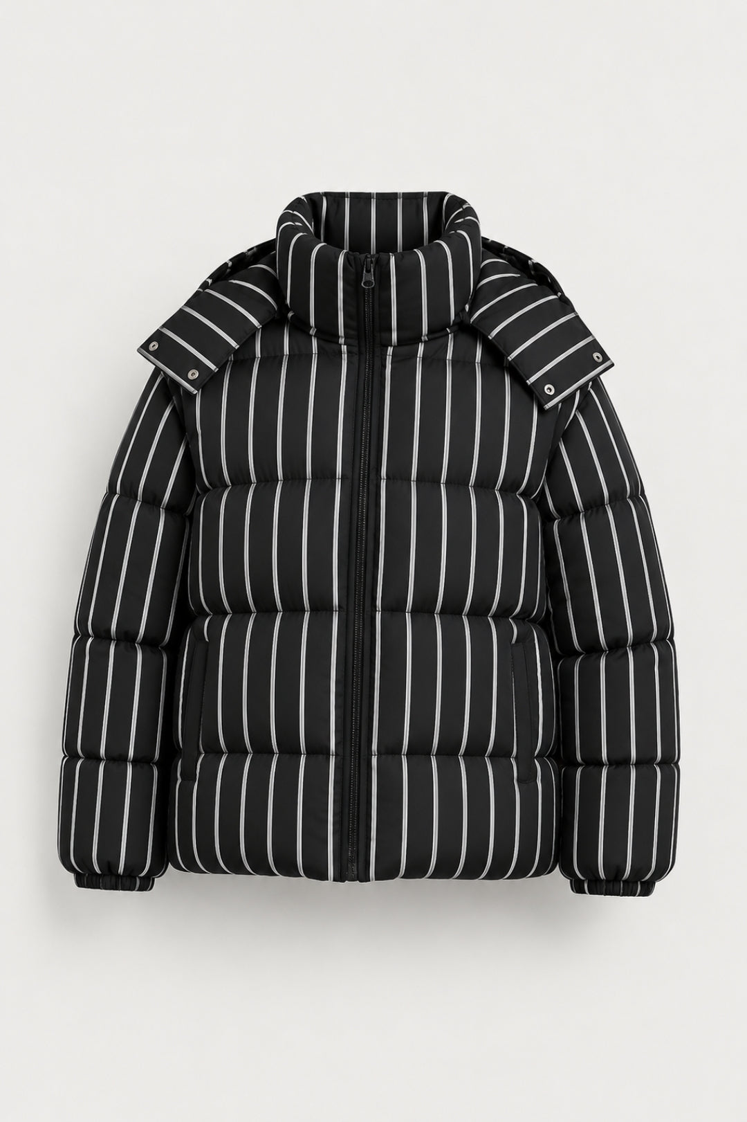 Damjacka | Randigt mönster, oversized-modell | Modern vinterstil