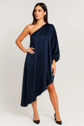 Damklänning | Kort | Elegant | Flödande Asymmetrisk design för sommaren