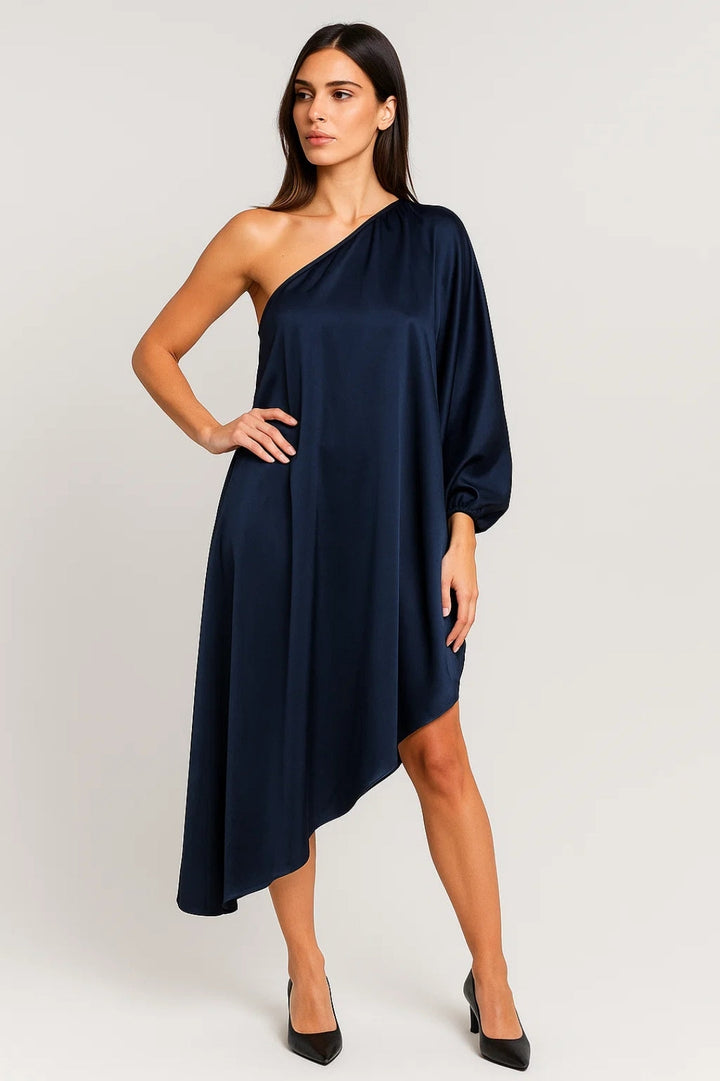 Damklänning | Kort | Elegant | Flödande Asymmetrisk design för sommaren