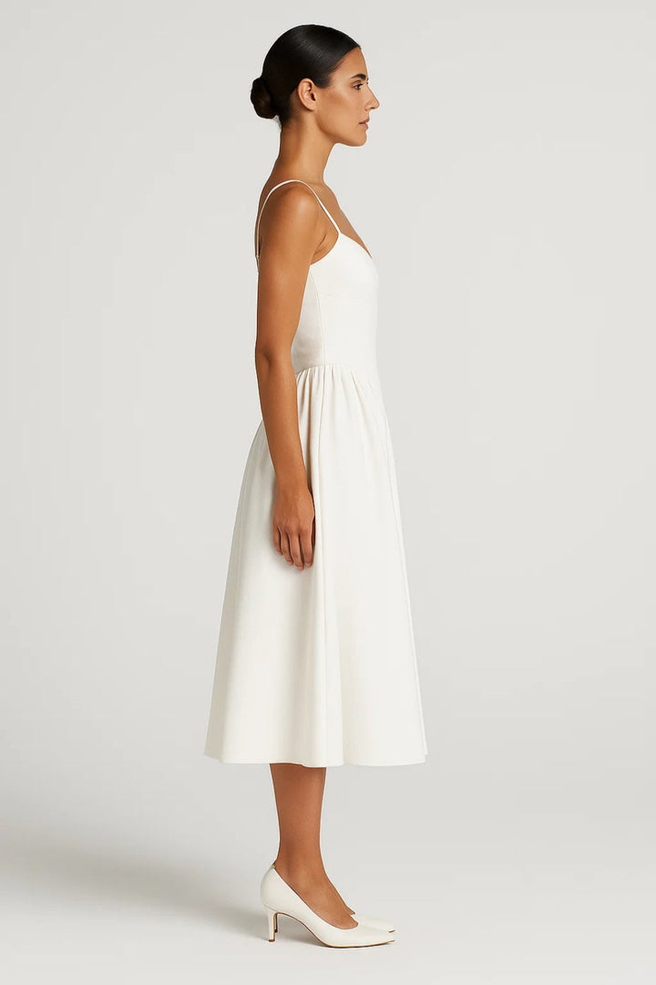 Damklänning | Midi | Elegant | utsvängd kjol för sommaren
