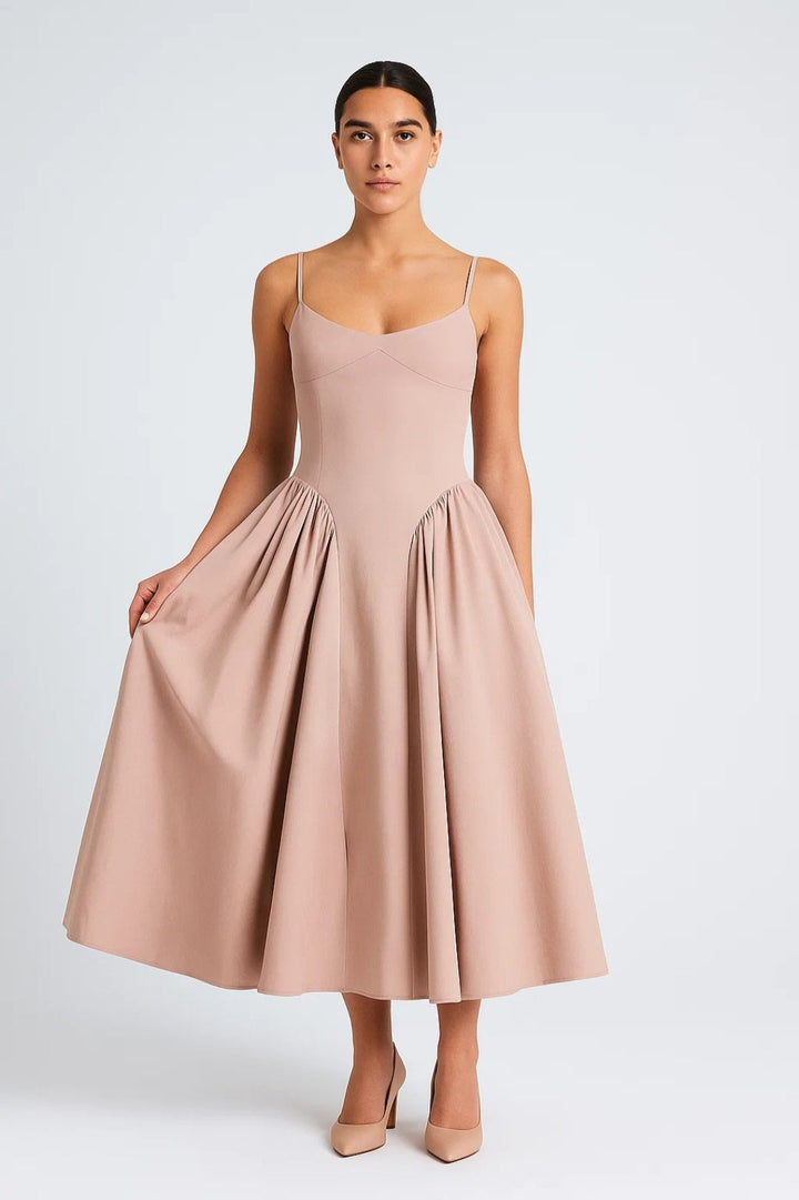 Damklänning | Midi | Elegant | utsvängd kjol för sommaren