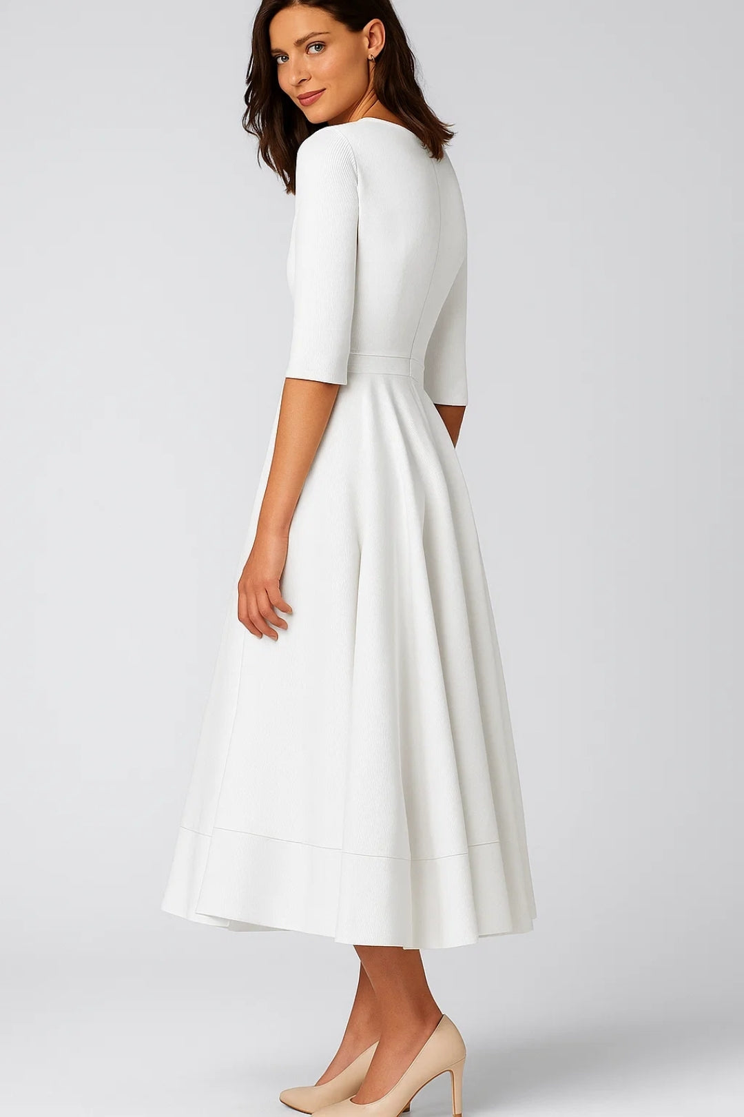 Damklänning | Elegante Midi | Diepe V-ringning | Flatterende A-lijn