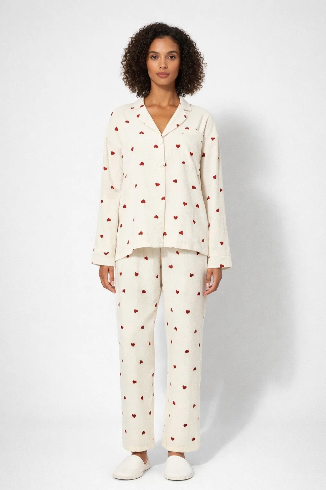 Dampyjamas | Nattkläder &amp; Loungewear med subtilt hjärttryck för vintern