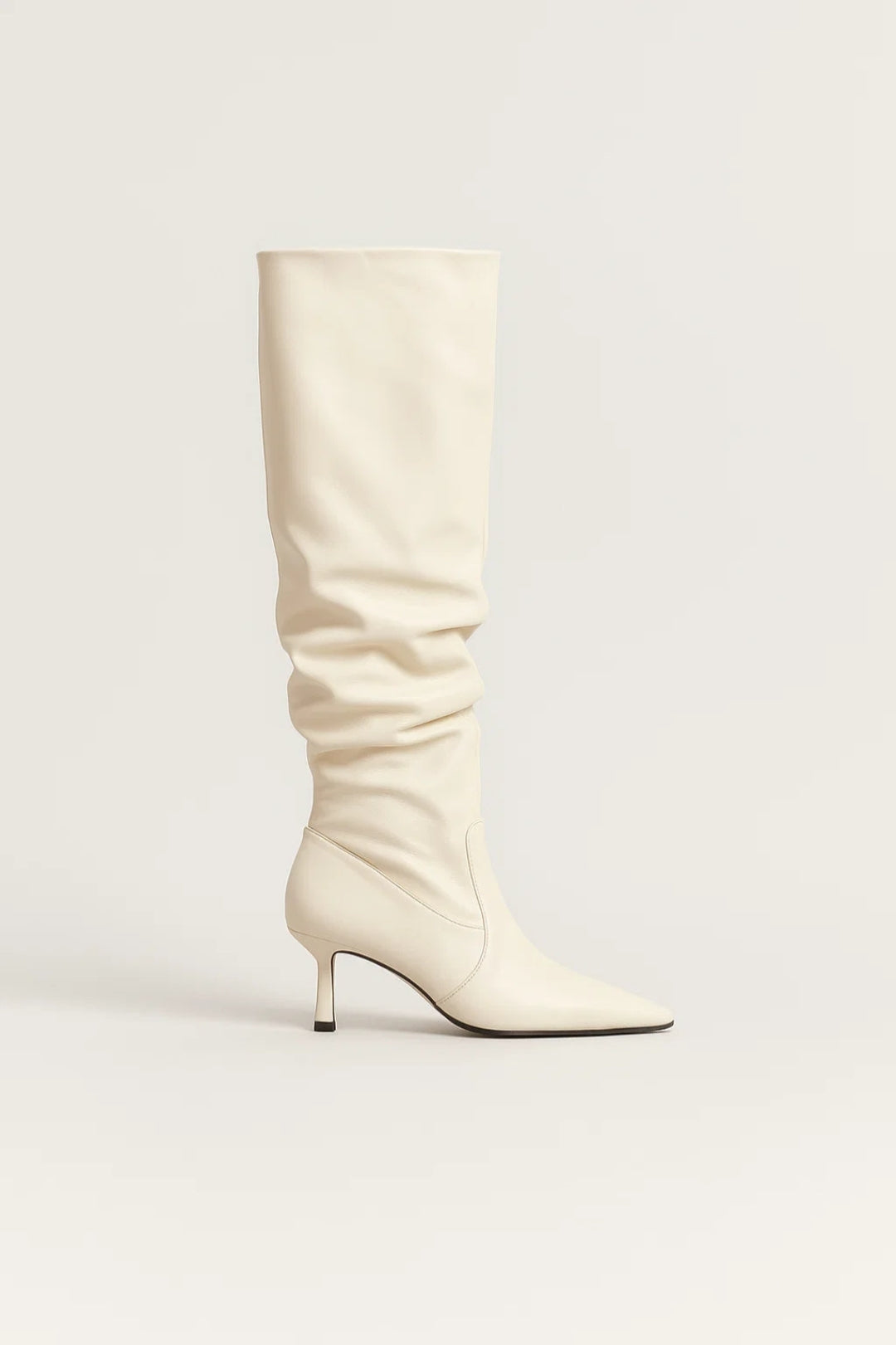 Damstövlar | Slouchy chic-stil | Elegant hög plisserad skaft för vintern