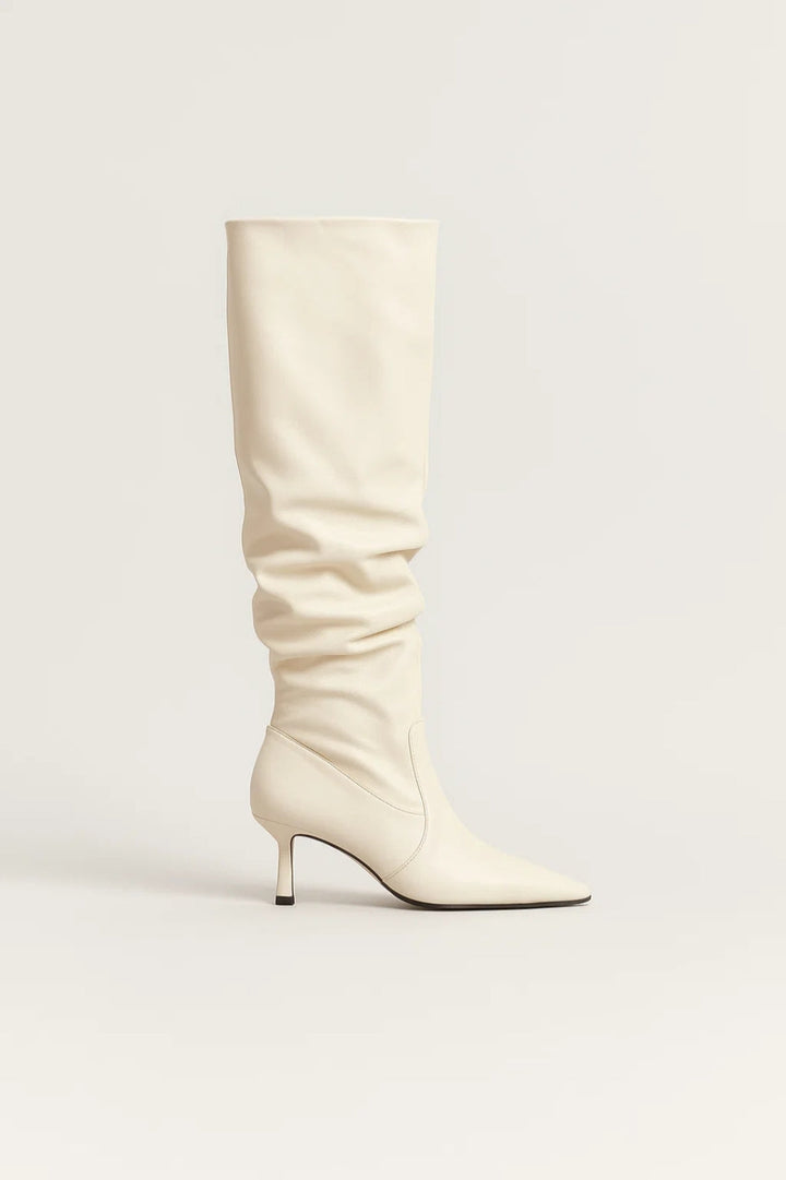 Damstövlar | Slouchy chic-stil | Elegant hög plisserad skaft för vintern
