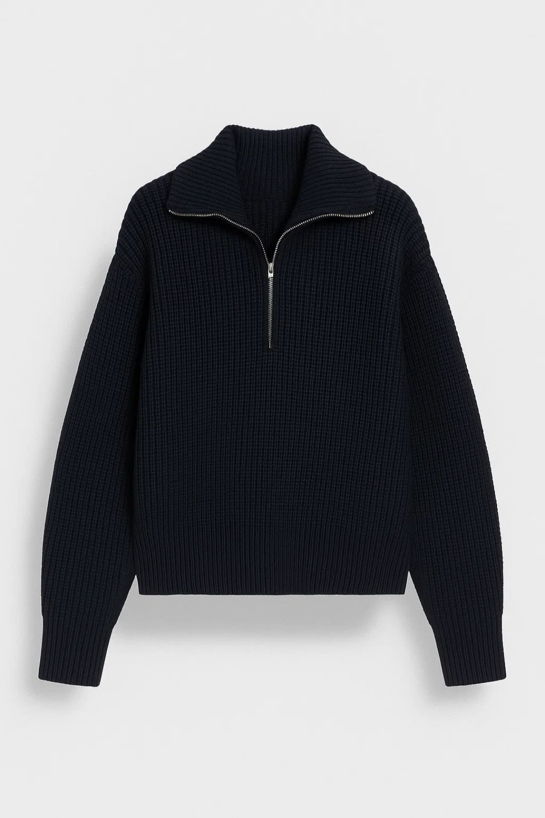 Damtröja | dragkedja | texturerad stickning i oversize-modell för vintern