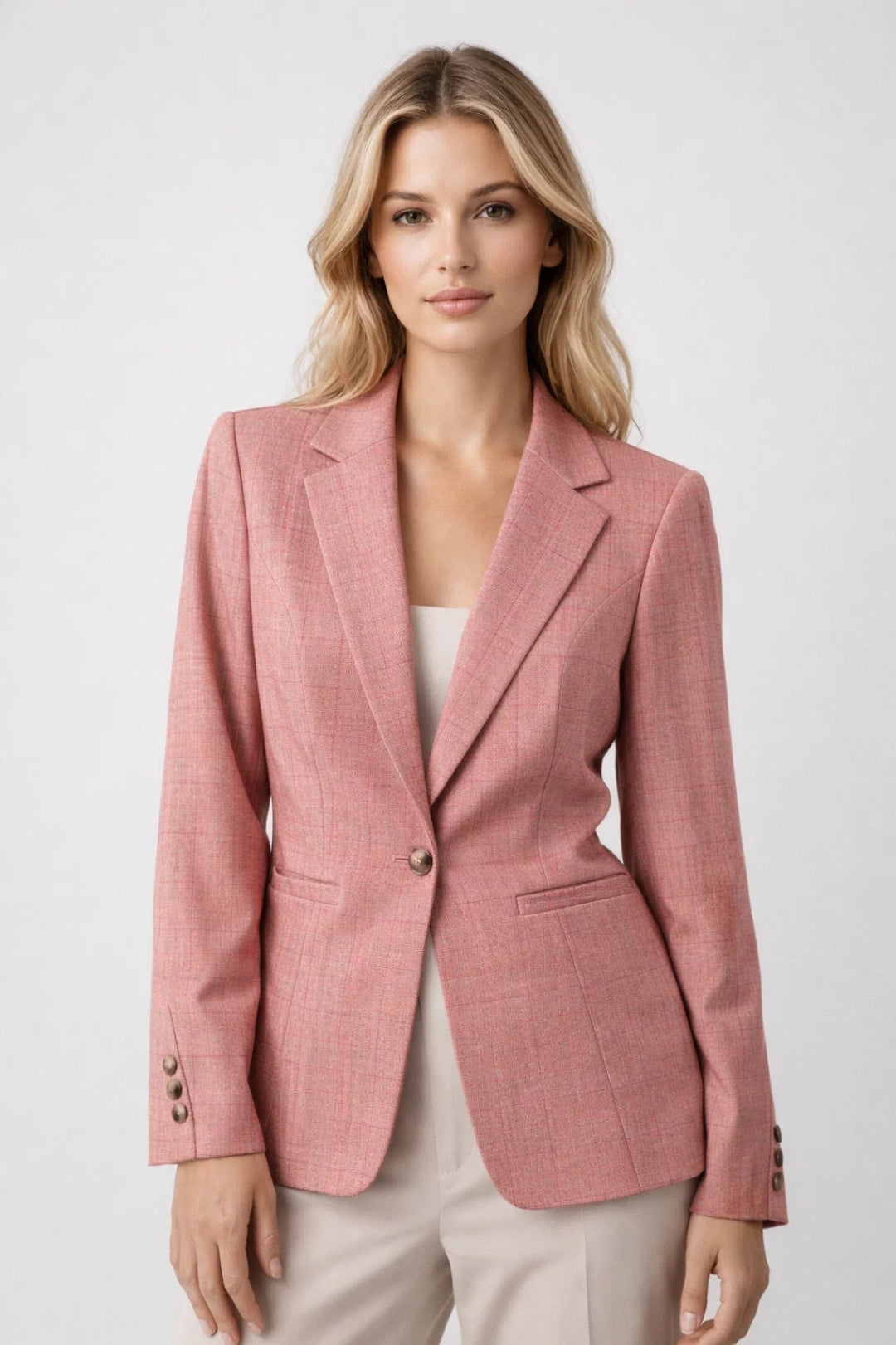 Elegant Blazer Dam | Figursydd Passform &amp; Strukturerad Kavajkrage för Våren