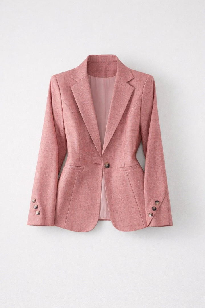Elegant Blazer Dam | Figursydd Passform &amp; Strukturerad Kavajkrage för Våren