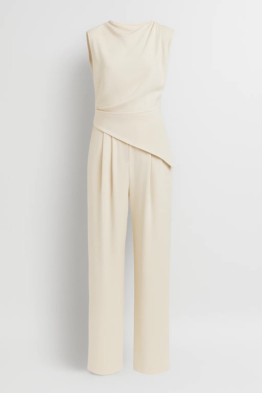 Elegant ärmlös jumpsuit för kvinnor | Draperad och sofistikerad design | Flytande stil