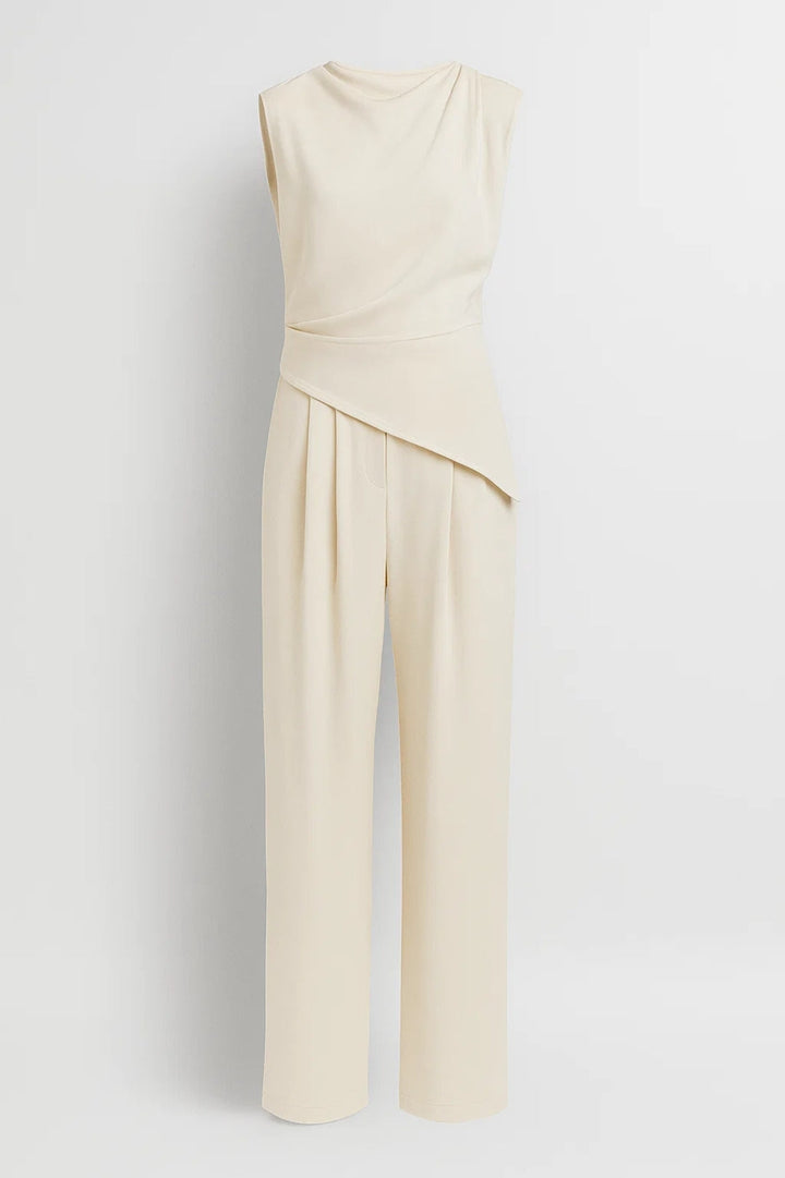 Elegant ärmlös jumpsuit för kvinnor | Draperad och sofistikerad design | Flytande stil