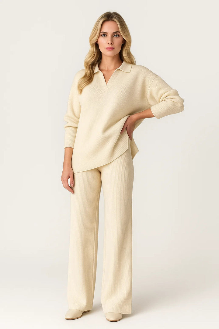 Stickat damset | Bekväm loungelook | Löst sittande passform