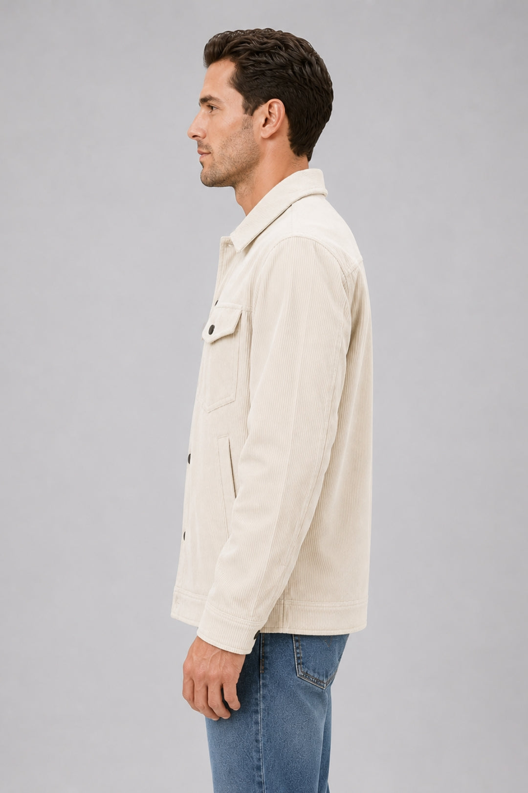 Herrens Corduroy Overshirt – Bomullskjorta med knappar