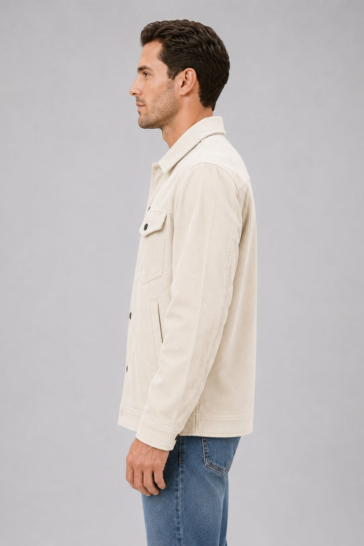 Herrens Corduroy Overshirt – Bomullskjorta med knappar