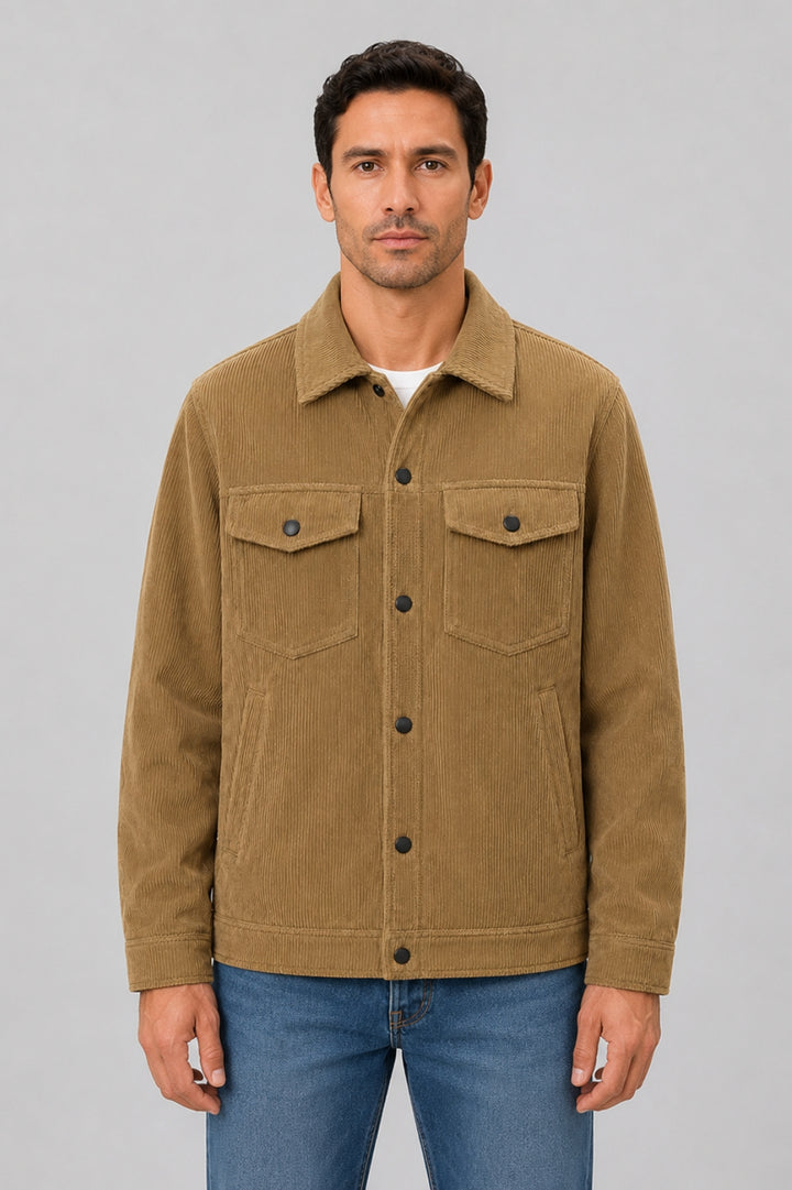 Herrens Corduroy Overshirt – Bomullskjorta med knappar