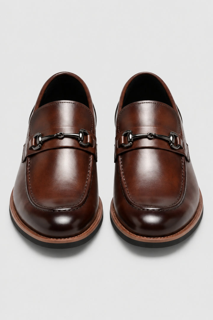 Herrens polerade business-loafers