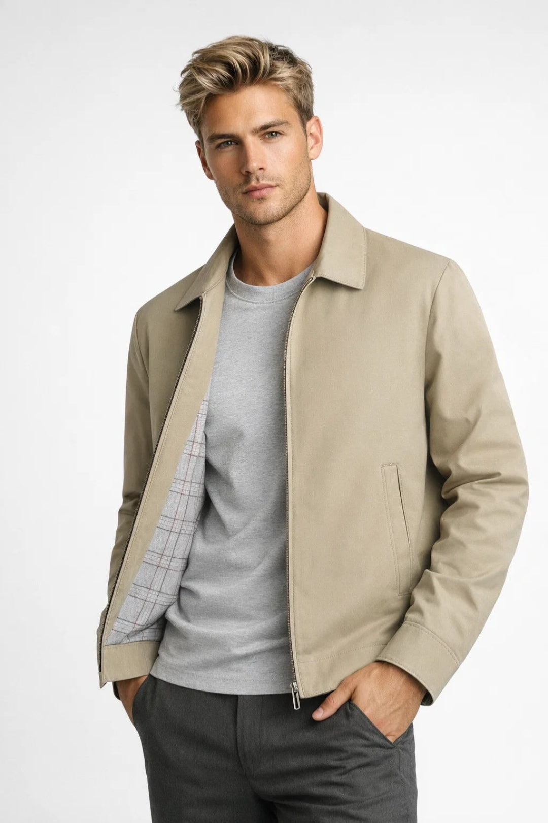 Herrjacka | affärs-casual &amp; minimalistisk | rutigt foder för våren