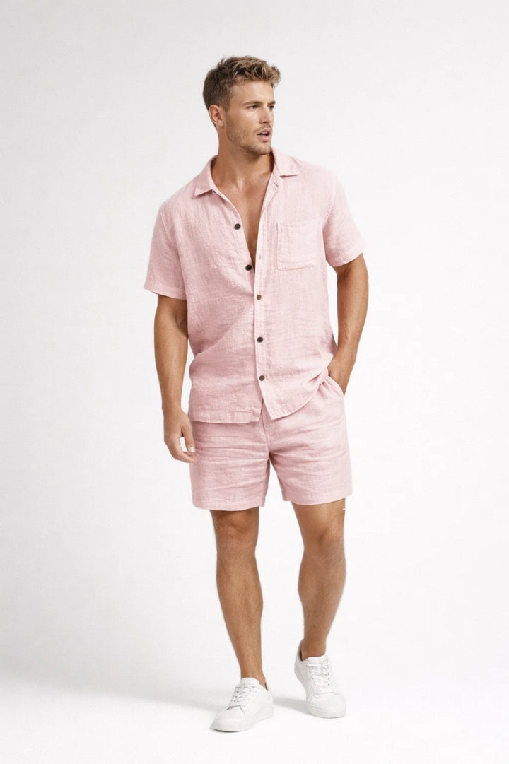 Herrset - Matchande skjorta och shorts Cuban Collar | Sommar