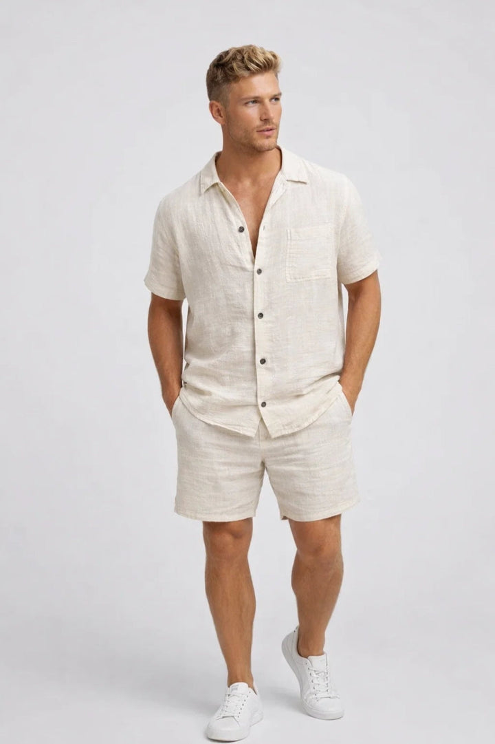 Herrset - Matchande skjorta och shorts Cuban Collar | Sommar