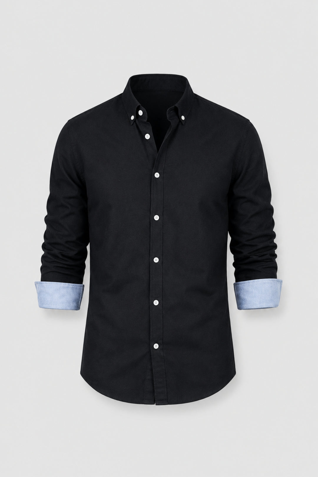 Herrskjorta - Slim Fit Kontrasterande Knappar | Casual