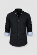 Herrskjorta - Slim Fit Kontrasterande Knappar | Casual
