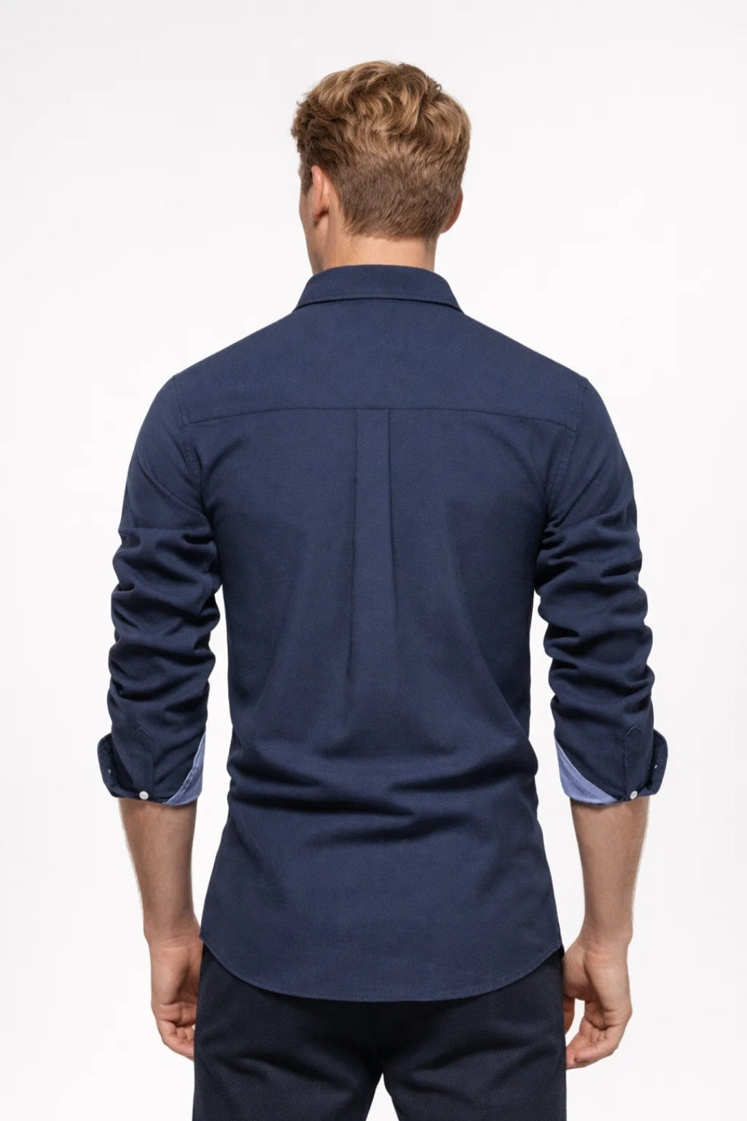 Herrskjorta - Slim Fit Kontrasterande Knappar | Casual