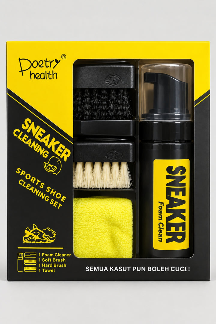 Högkvalitativt vattenfritt skovårds-skumset – 150 ml sneakers- och mockarengöring med borste
