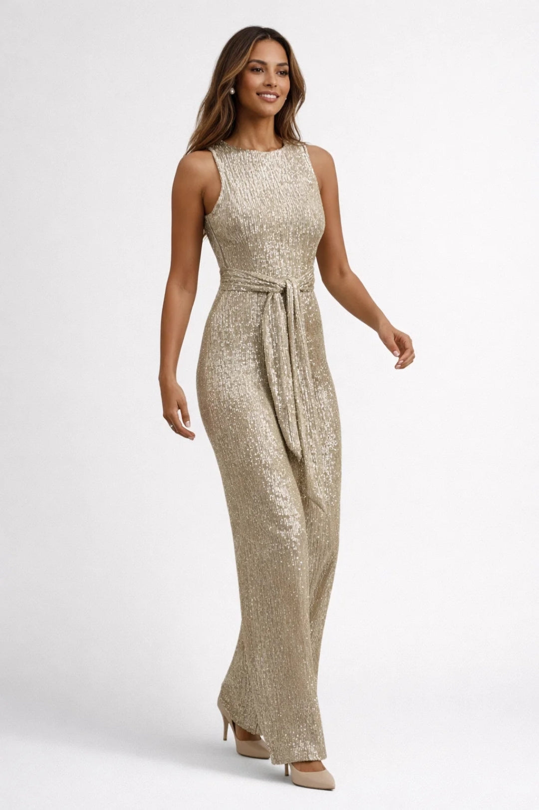 Jumpsuit för kvinnor | Byxor med vida ben &amp; chic outfit | Bälte med knytband för vintern