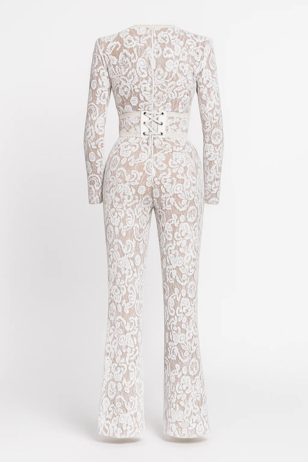 Jumpsuit med utsvängda ben | Elegant allt-i-ett | Vävt blommönster
