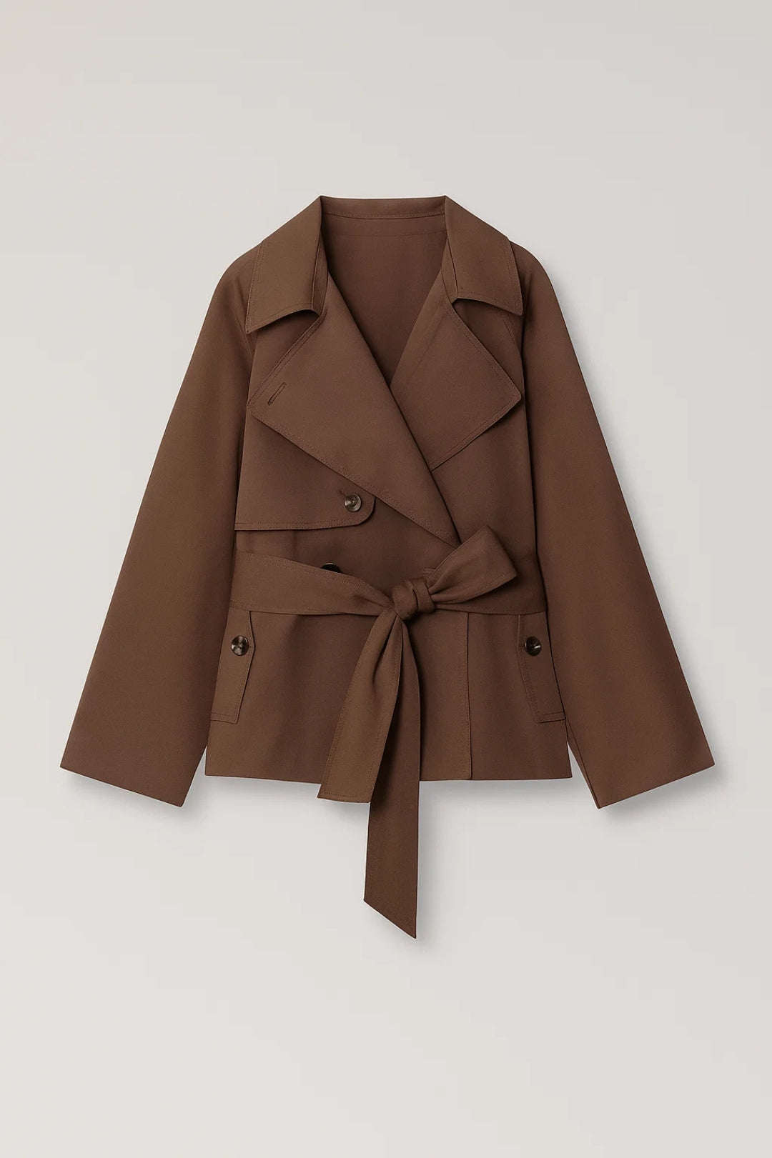 Kort damjacka | Överdragmodell med bälte | Tidlös höststil