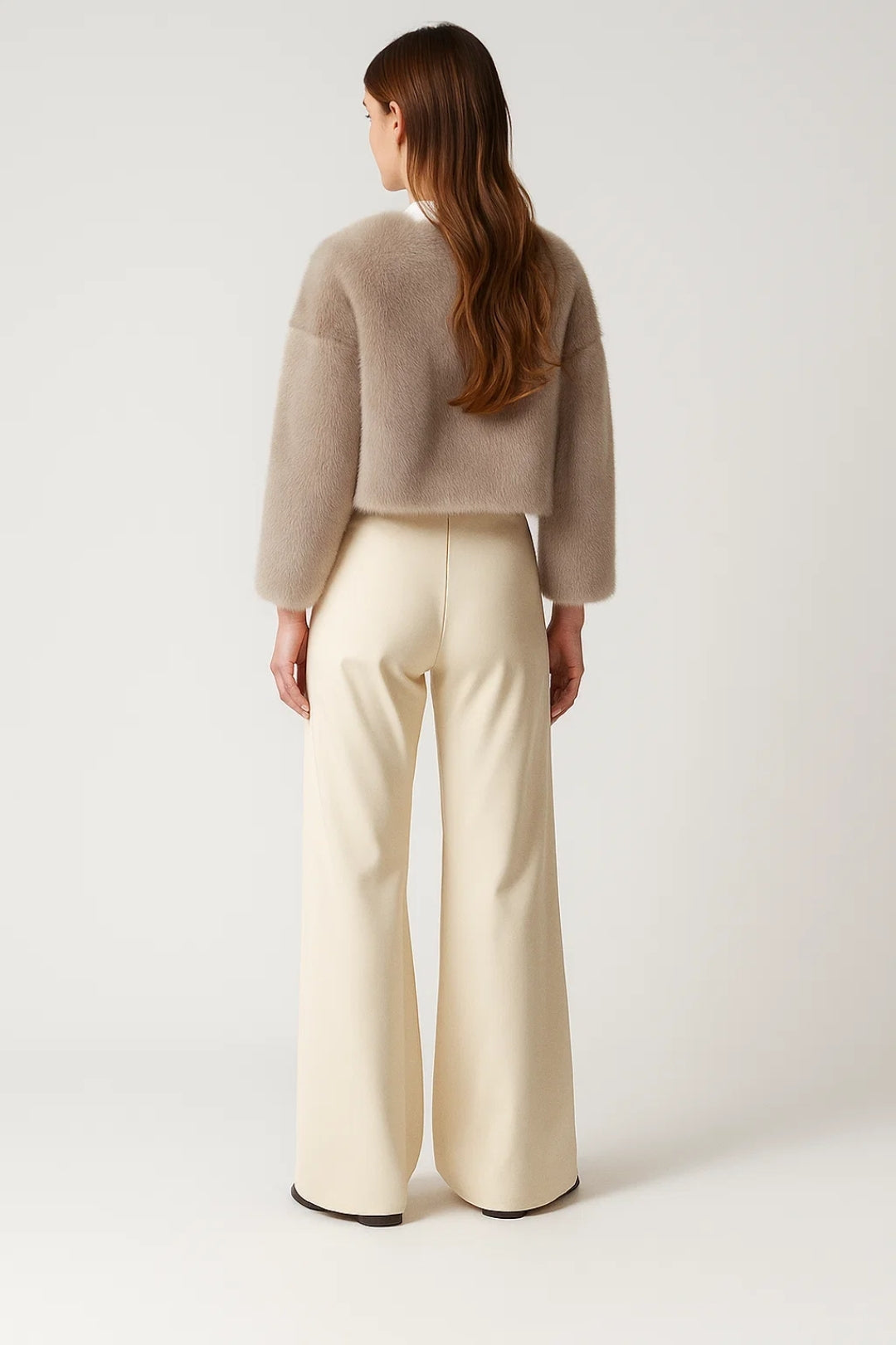 Kort imitationspälsjacka | Lyxig look | Svart eller beige